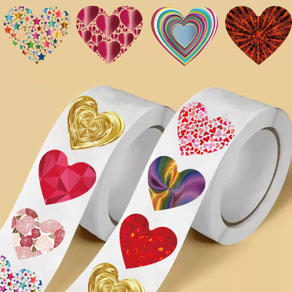 500 قطعة من ملصقات الحب اللامعة للدراجات النارية تخصيص حقيبة الكمبيوتر المحمول المعيشة والقهوة الكرتونية نمط صغير ملصق إبداعي ذاتي الصنع