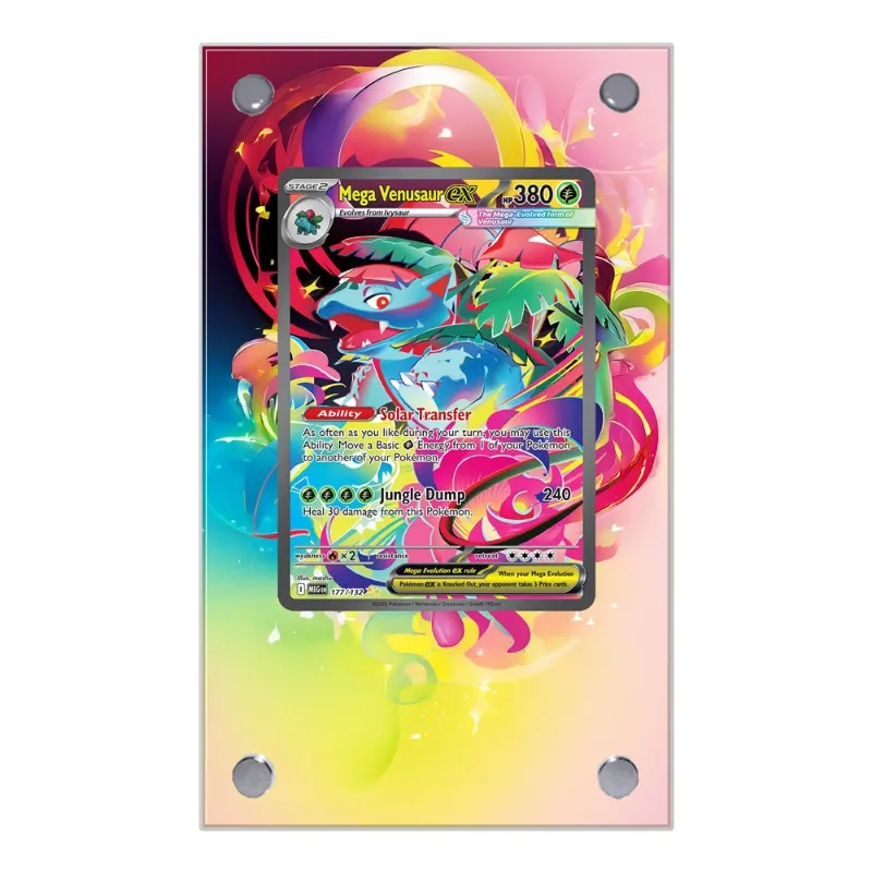 

Art Display for Pokemon Cards PTCG Venusaur Anime Game Collection Expand Gift Self Made Acrylic Protective Case Keychain Toy