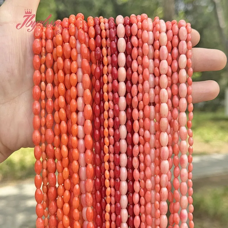 Натуральные коралловые овальные гладкие каменные бусины для ожерелья, браслетов, серег, нить для изготовления ювелирных изделий 15 дюймов, свободные бусины «сделай сам», 4x8/3x6 мм/5x9 мм Натуральные коралловые овальные гладкие каменные бусины для ожерелья, браслетов, серег, нить для изготовления ювелирных изделий 15 дюймов, свободные бусины «сделай сам», 4x8/3x6 мм/5x9 мм