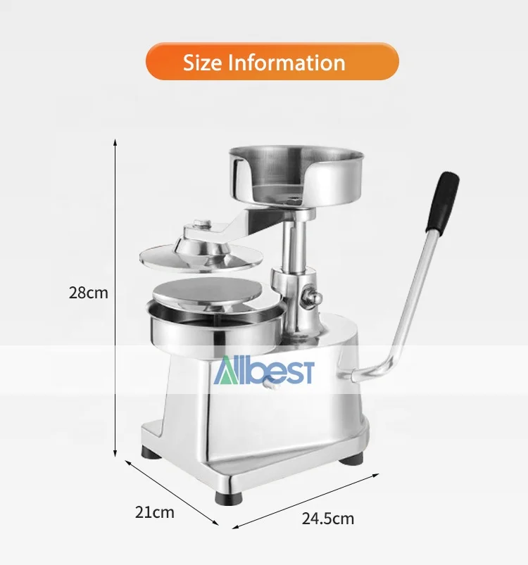 100mm 130mm Stainless Steel Manual Type Mini Hamburger Press Patty Making Machine Burger Meat Forming Maker