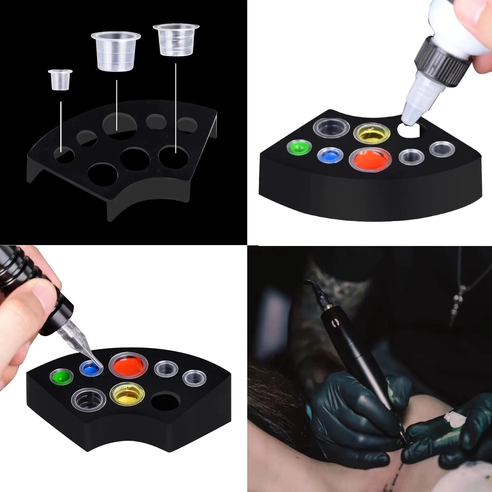 LASTJUDG 1000Pcs High-quality Tattoo Ink Cups Disposable Plastic Pigment Clear Permanent Makeup Tattoo Accessory Tattoo Ink