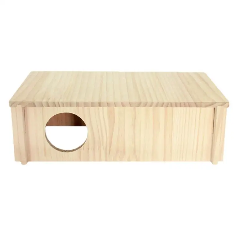 Multi-chamber Hamster House Maze Rectangle 2-Chamber Hamster Hideout Wooden House Small Animal Tunnel Toys Chamber-Maze Hamster