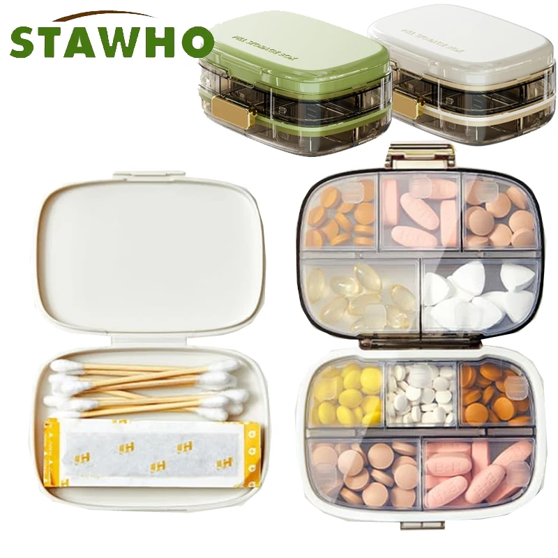 

1PCS Travel Pill Organizer - 10 Compartments Pill Case,Compact and Portable Pill Box,for On-The-Go Storage,Pill Holder for Purse