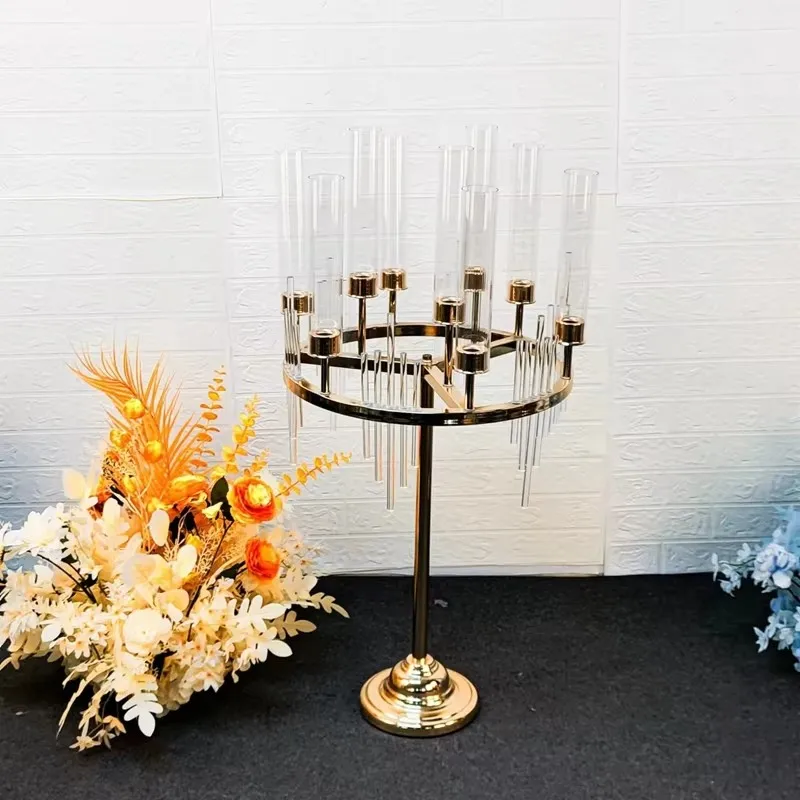&c Unique Wedding Metal Head Candlestick Wedding Table Holiday Decoration Hotel Props  Candle Holder With Multiple Arms
