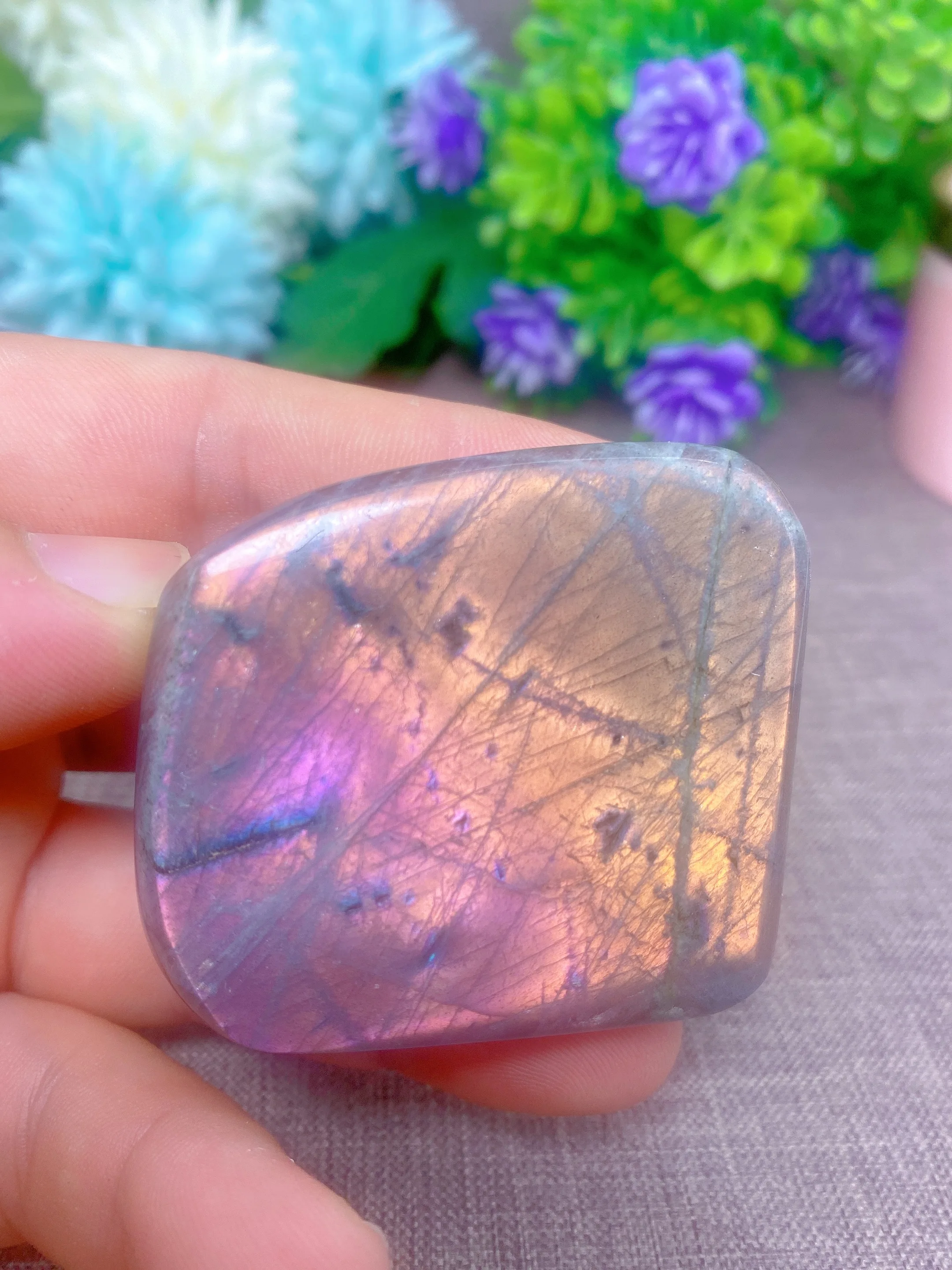 Natural Crystal Purple Blue Labradorite Free Form Home Decoration Minerals Reiki Craft Gemstone Energy Healing