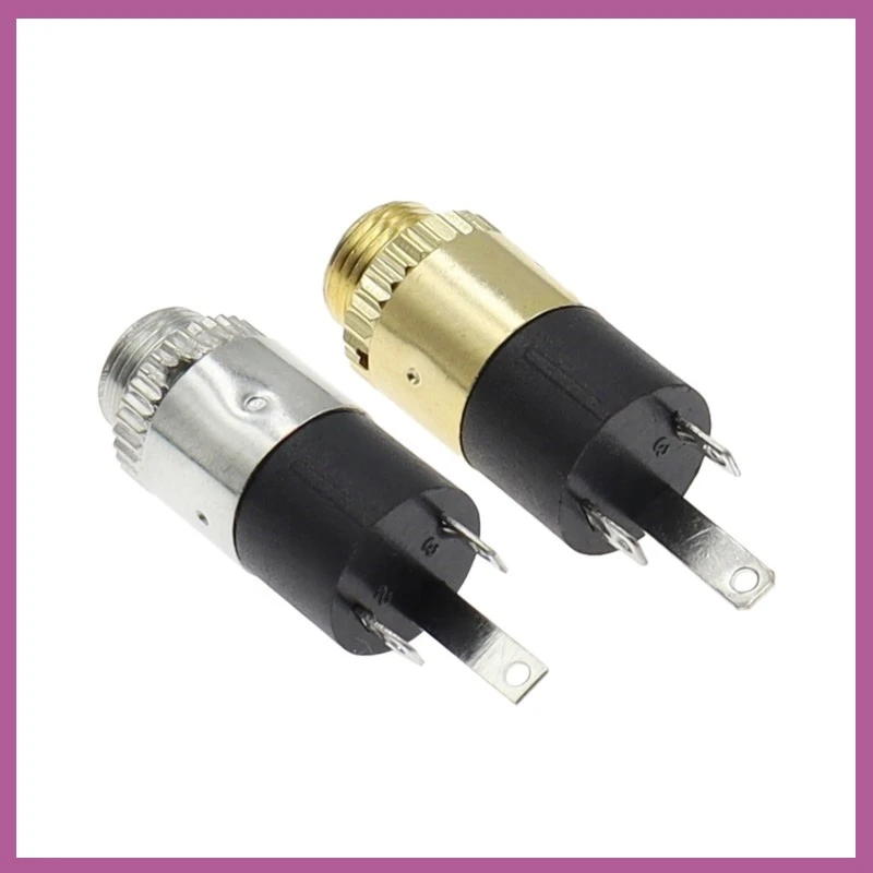 3.5MM Cylindrical Socket PJ-392 Stereo Female Socket Jack With Screw 3.5 Audio Video Headphone Connector PJ392 Gold Plated B2