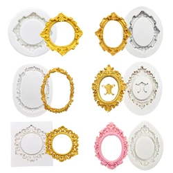 Photo Frame Mirror Silicone Mold Resin Tools Sugarcraft Cupcake Baking Mold Fondant Cake Decorating Tools