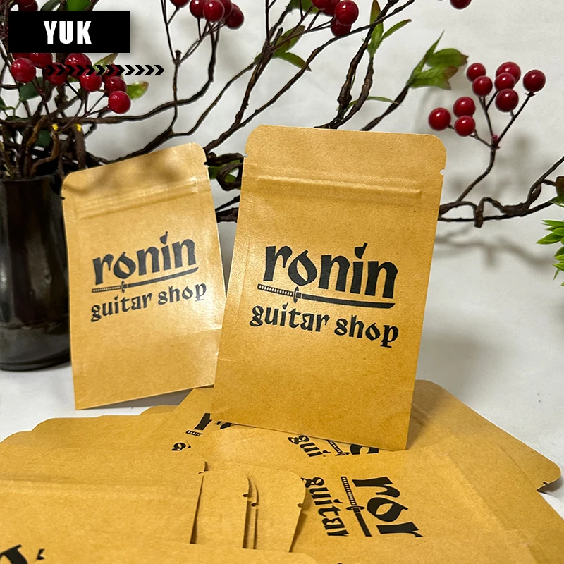 Resealable Brand Logo Print Craft PaperStand Up Foil Inside Zip Lock Packaging Bag Coffee Flour Snack Gift, Heat Sealing Pouches