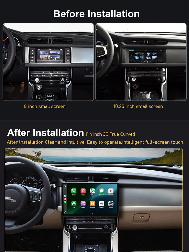 11.4 Inch For Jaguar XF XFL X250 2016-2018 Car Radio Dual System Android Screen Carplay GPS Navigation Car Stereo Multimedia