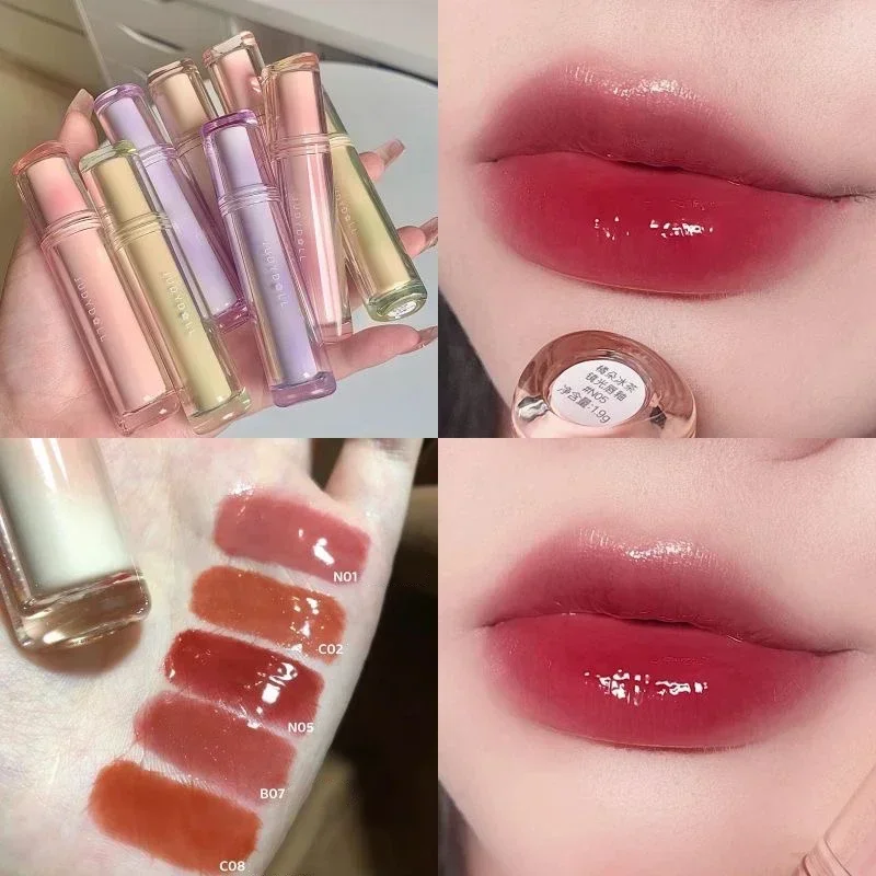 Judydoll Clear Lipgloss Mirror Glow Oil Lip Glaze Hydrating Glass Jelly Lipstick Moisturizing Lip Plumper Gloss Makeup