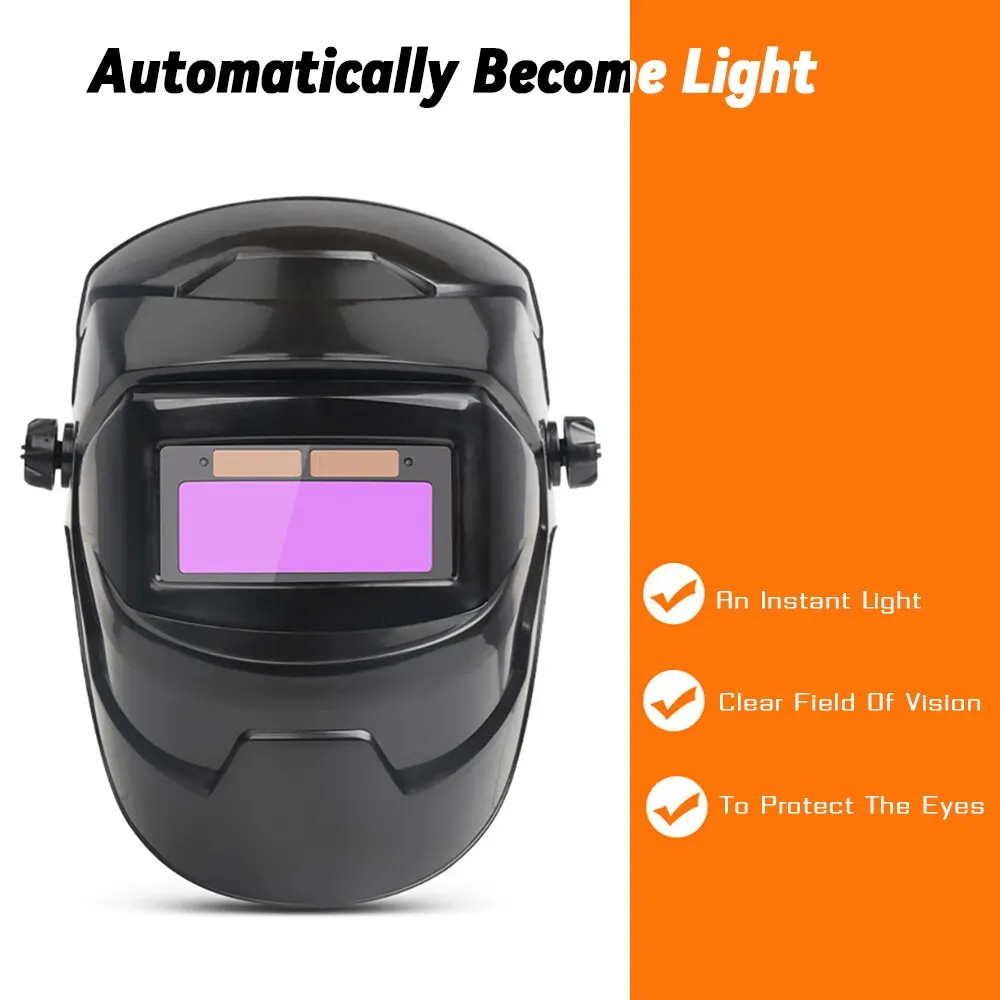 

Welding Helmet Welder Mask Chameleon Large View True Color Solar Power Auto Darkening Welding Large For Arc Weld Grind Cut