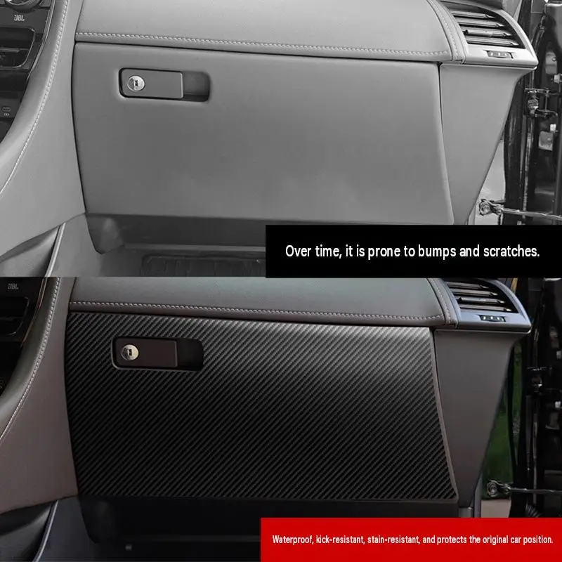 Car Passenger Kick Pad for Toyota Alphard Vellfire 40 Series Faux Leather Carbon Fiber Pattern Panel Guard Interior Accessories
