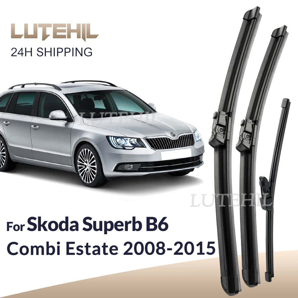 

For Skoda Superb B6 Combi Estate 2008-2015 2009 Wiper Front & Rear Wiper Blades Windshield Windscreen Window Brushes 24"+18"+16"