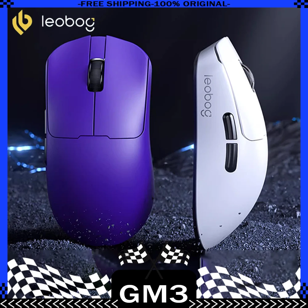 LEOBOG GM3 Mouse GM3SE Light Weigh Wireless Mouse 3mode 2.4g Bluetooth Gaming Mouse FPS Gamer Low Latency pc Gift Customized