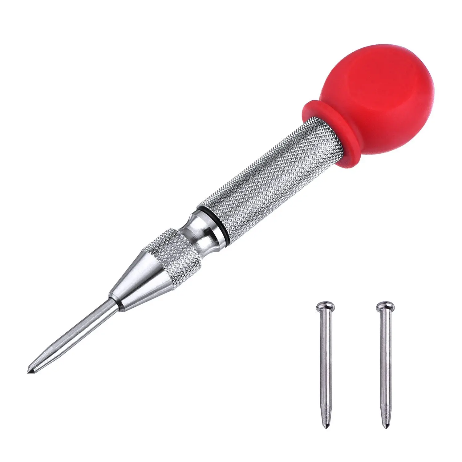 ABJI-13Pc HSS Titanium Coated Drill Bit Set With 1/4Inch Hex Shank With 5 Inch Automatic Center Hole Punch Marker Scriber