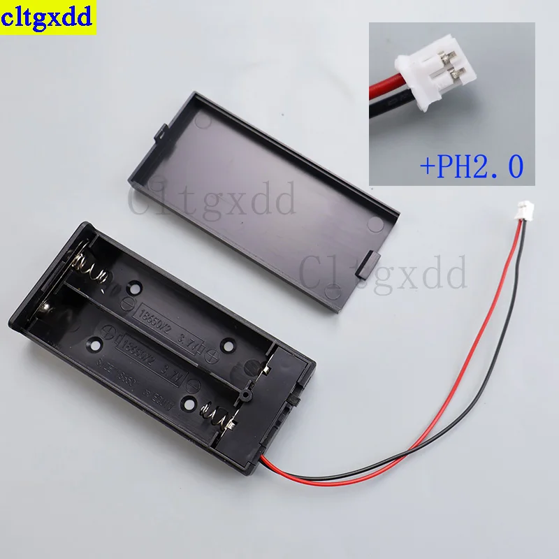 Cltgxdd 1 مجموعة 18650 2 فتحة مع غطاء التبديل خرطوشة البطارية PH2.0/XH2.54/USB/DC/SM/DuPont مع إبرة وحامل بطارية الكابل #3