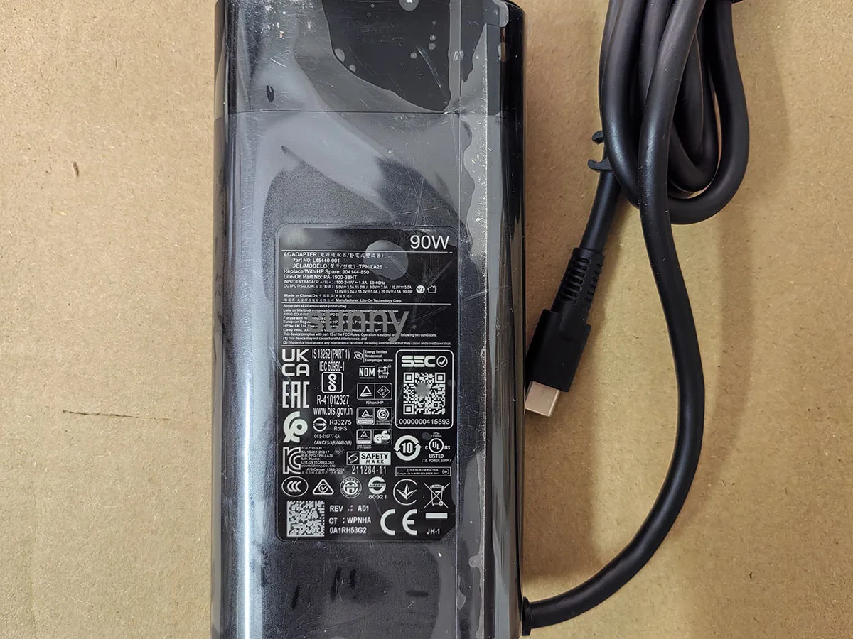 

Для hp Pavilion Plus 14t-eh000 L45440-001 20 В 4,5 А TPN-LA26 L45440-001 904144-850 211284-11 PA-1900-38HT USB-C 90 Вт адаптер OEM