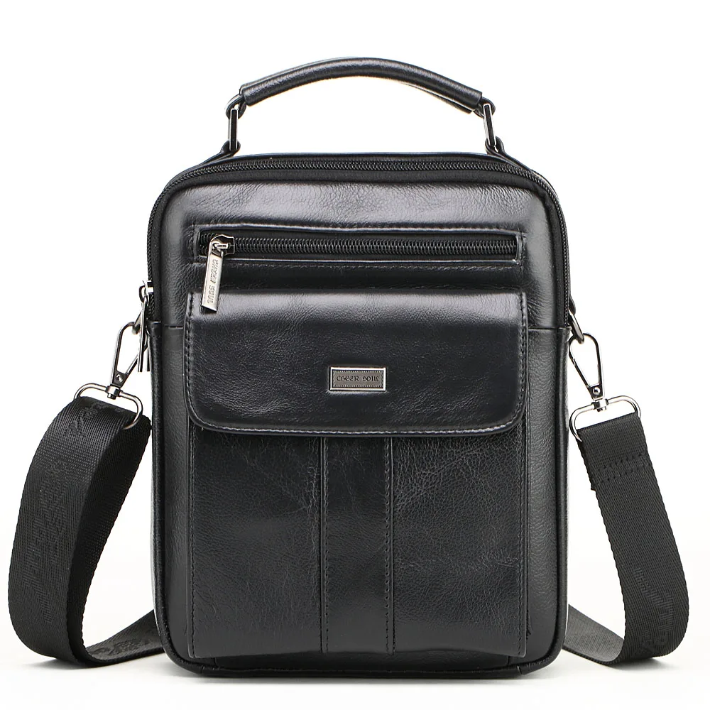 2023 New style 100% genuine leather shoulder bag men messenger bag Multifunction leisure bag