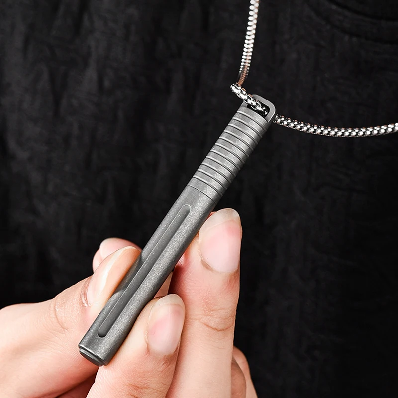 8cm TC4 Titanium Alloy Tactical Pen Necklace Pendant Portable And Compact Mini Signature Pen Self Defense Portable EDC Tools