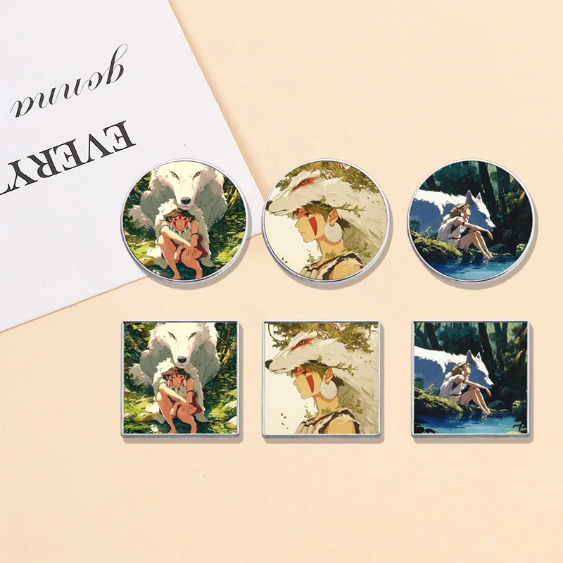 Cartoon Brooches Cute Girl and White Wolf Metal Badges Small Gifts Wholesale Lapel Pins for Caps Cap Pin Brooch Backpacks Badge