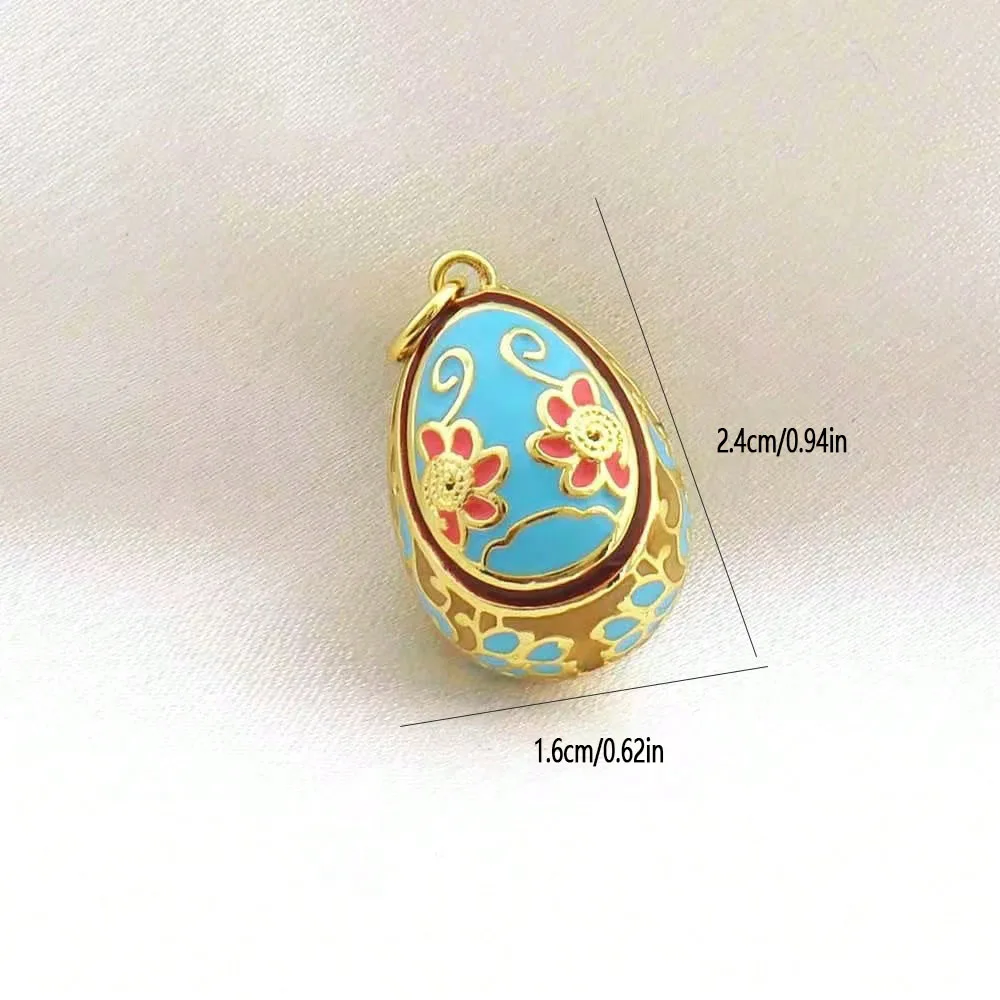 1PC Copper Drop Oil Easter Egg Painted Accessory Accessorien necklaces, bracelets, and jewelry Making