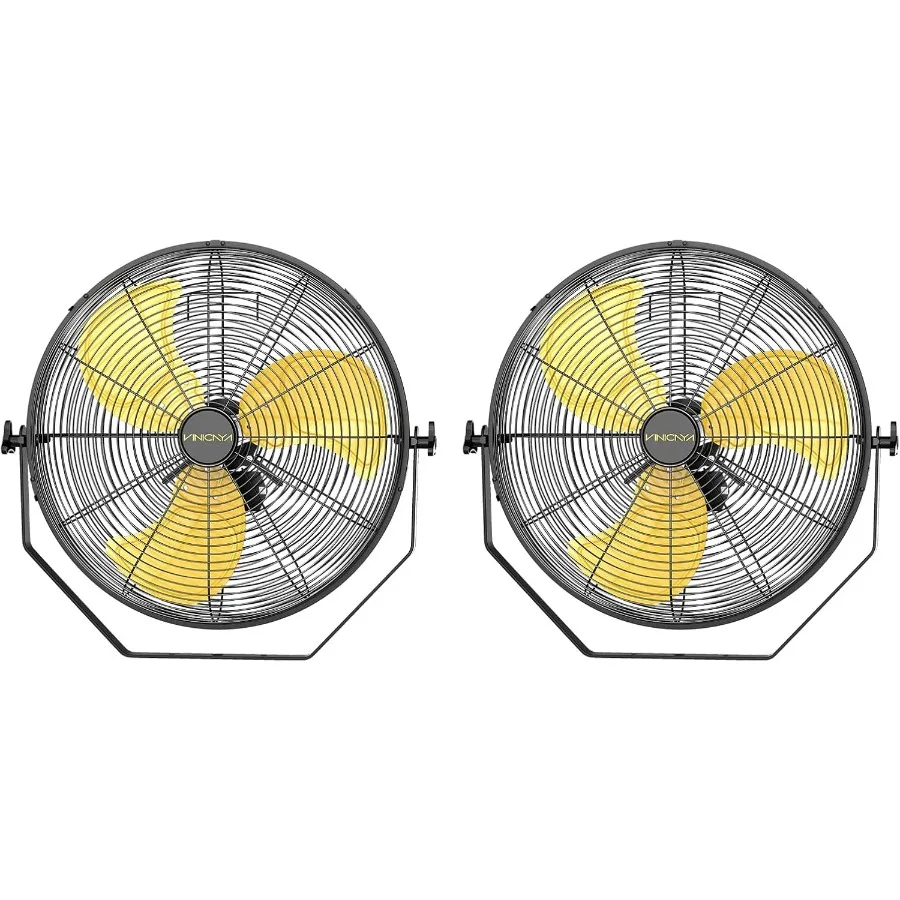 مروحة تثبيت على الحائط صناعية مقاس 20 بوصة مع عبوة من 2 مراوح حائط معدنية عالية السعة 5200 CFM تتميز بمحرك قوي و3 إعدادات للسرعة #1