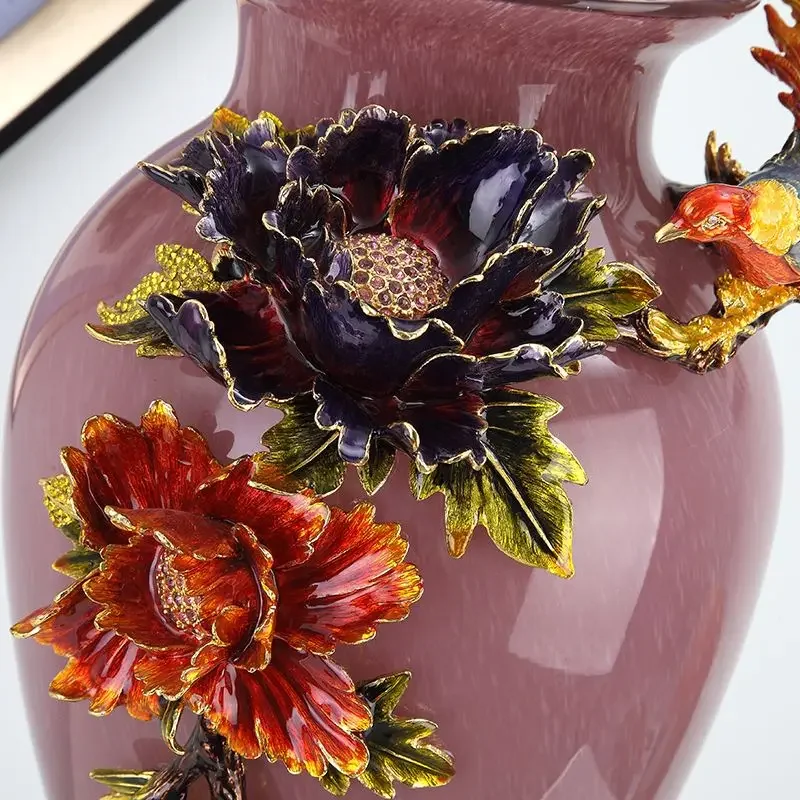 Enamel colored glass vase living room bedroom desk home entrance decoration ornament