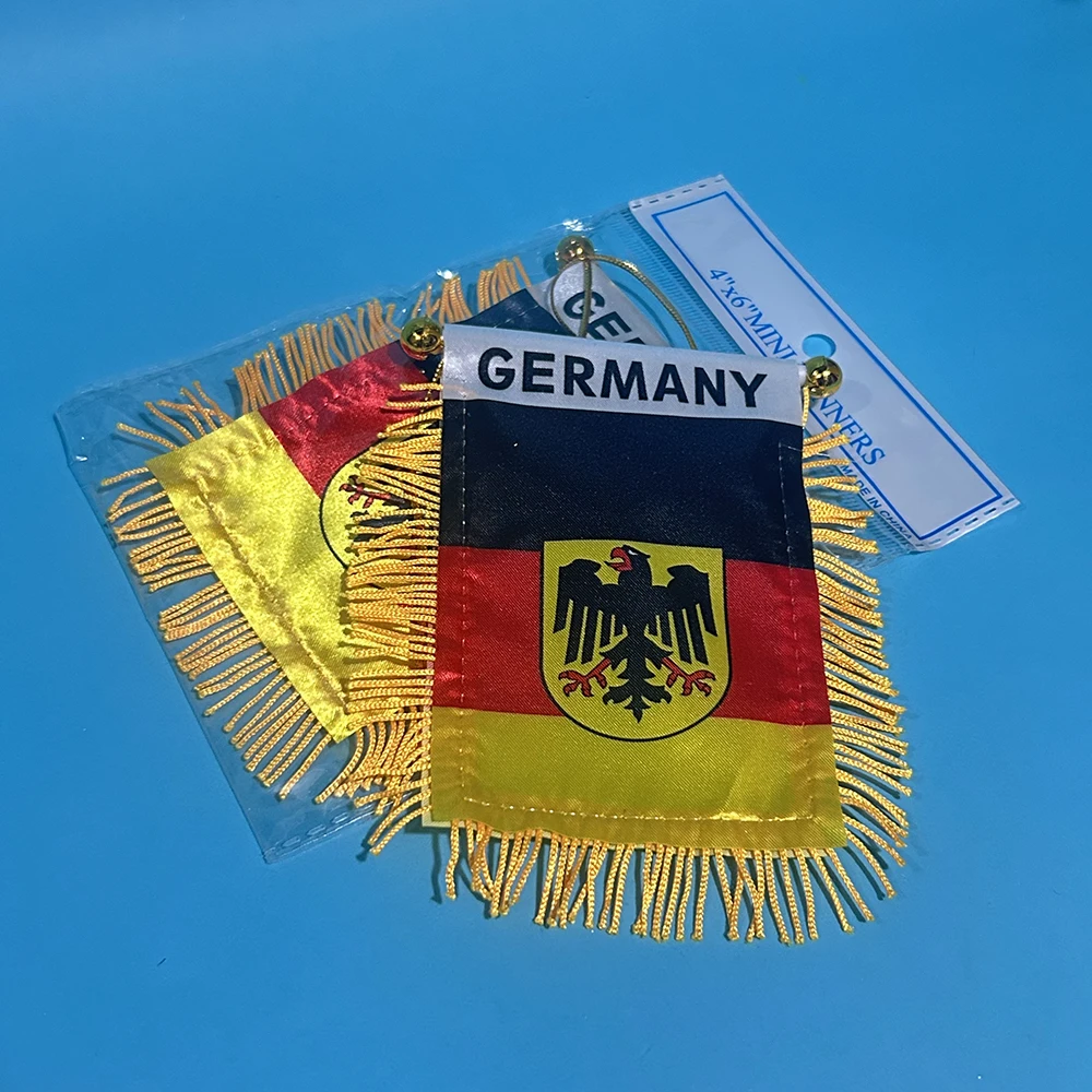 SKY FLAG Germany Car Window flag 8*12cm Polyester double side printed Germany Emblem Hanging pennant Flags Germany Mini flag - view 3