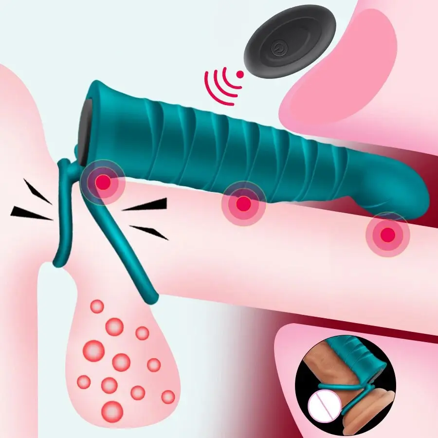 هزاز مزدوج حلقة الديك مع جهاز تحكم عن بعد للرجال والنساء ، ألعاب جنسية ، هزاز رصاصة ، تحفيز G-spot ، منتج مثير للأزواج