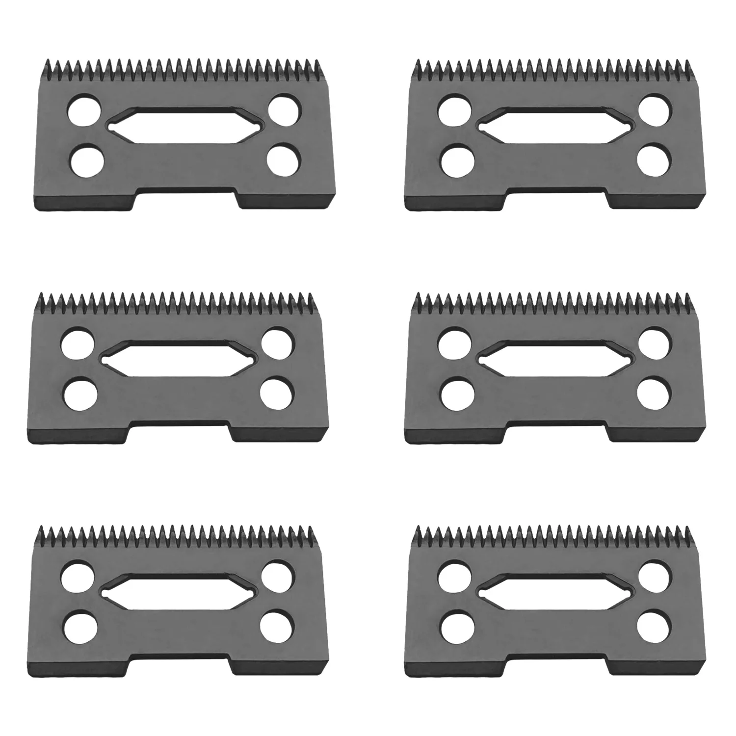 A02V-6 Pcs Ceramic Blade Ceramic Replacement Cutter ,28 Teeth Ceramic Clipper Blade Replacement Cutter 2-Hole Clipper,Black