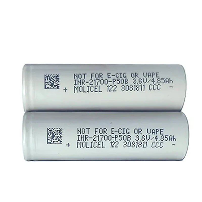Batería Original Molicel P50B 21700 de 5000 mAh, 50 A de Descarga, Alta Potencia, Parte Superior Plana, Celda INR 21700, Batería Recargable de Iones de Litio