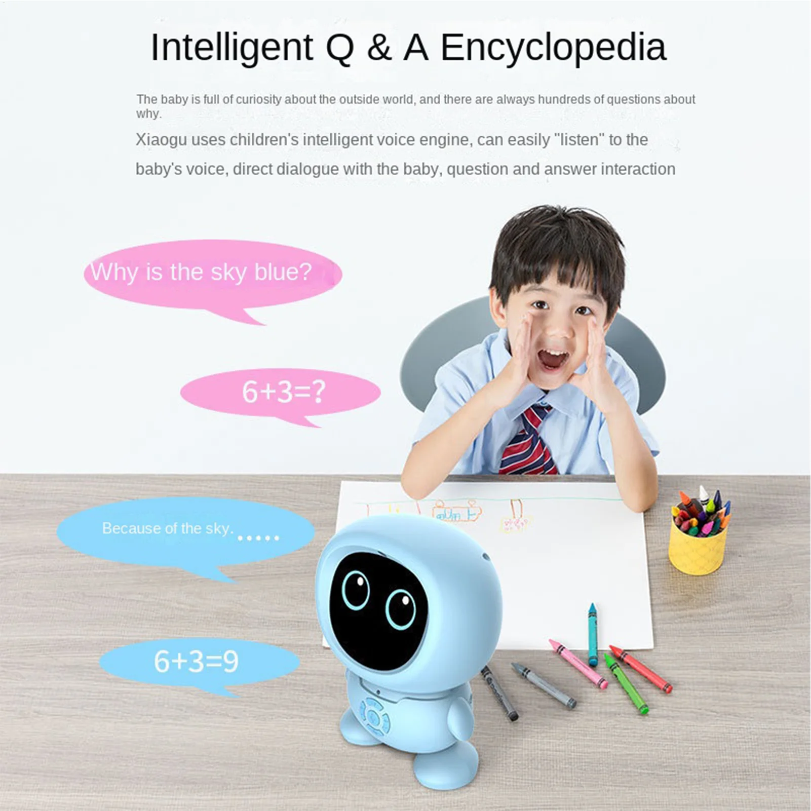 

AI Toys for Kids AI Portable Smart Learning Machine Interactive Talking Robot for Christmas Birthday Home School Children Family