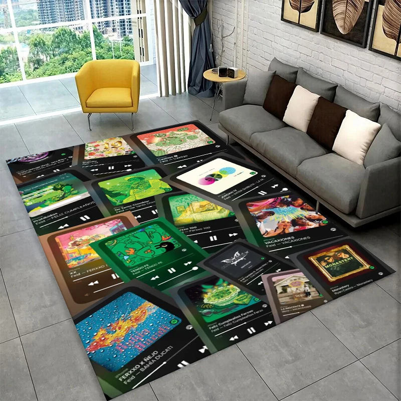 Pop Music Feid Ferxxo Hiphop Carpet Rug for Playroom Bedroom Living Room Sofa Home Decor,kid Game Area Rug Non-slip Floor Mat