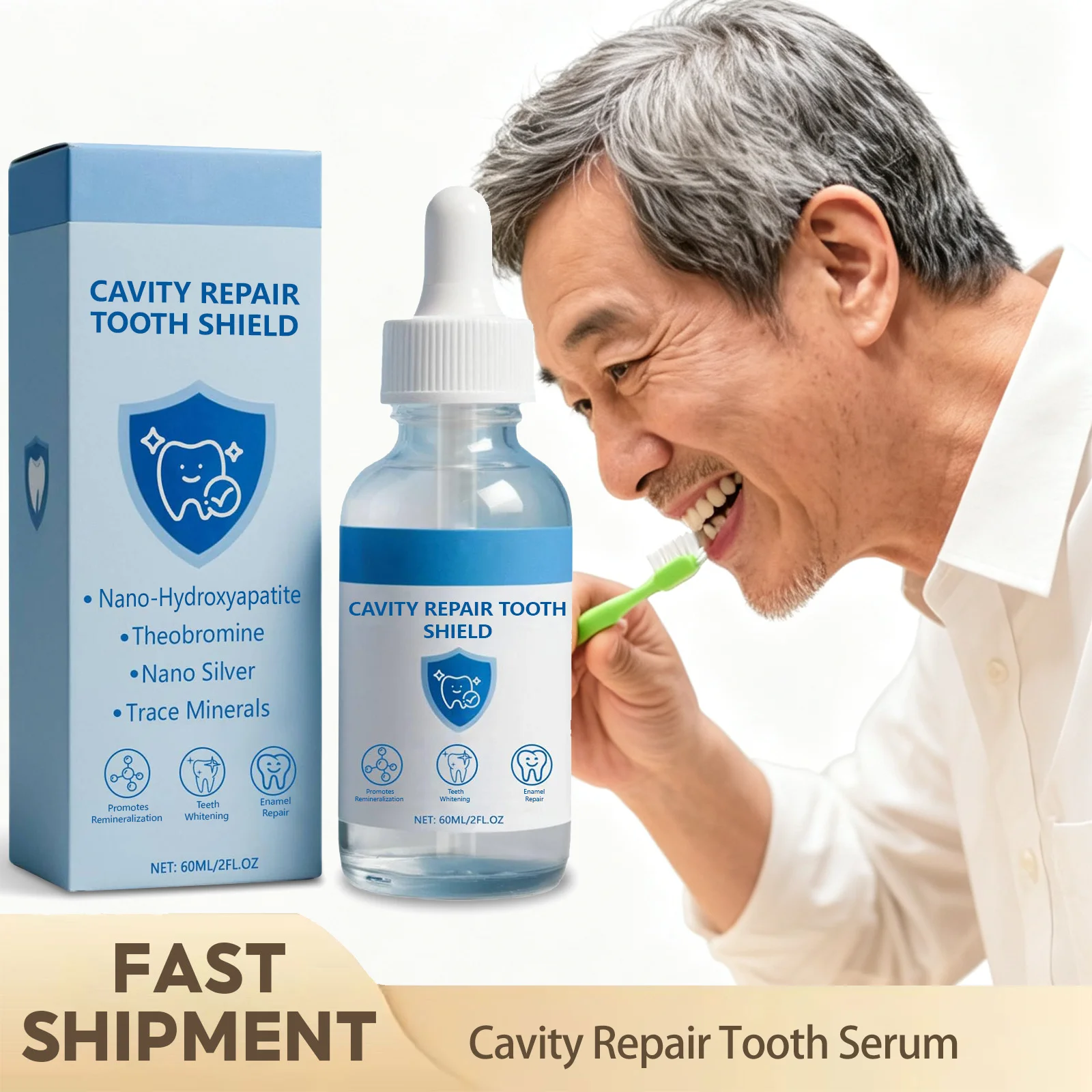 Cavity Repair Tooth Serum Gentle Dental Care Liquid Teeth Brightening Essence For Stain Removal Daily Oral Enamel Protection