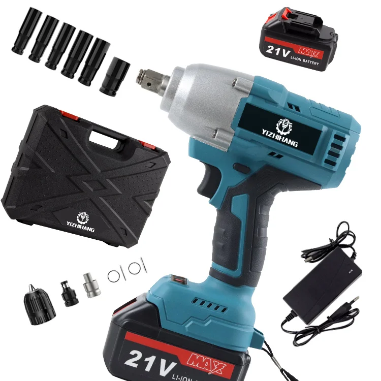 21V Cordless Brushless Electric Impact Wrench with Battery - Powerful Portable Socket Tool for Automotive And DIY Use