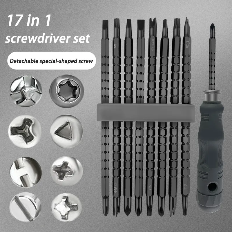 Triangle Screwdriver 17 In 1 Special Shaped Magnetic Screw CRV Torx Key Set Telescopic Alloy Steel For Xiaomi Repair Household