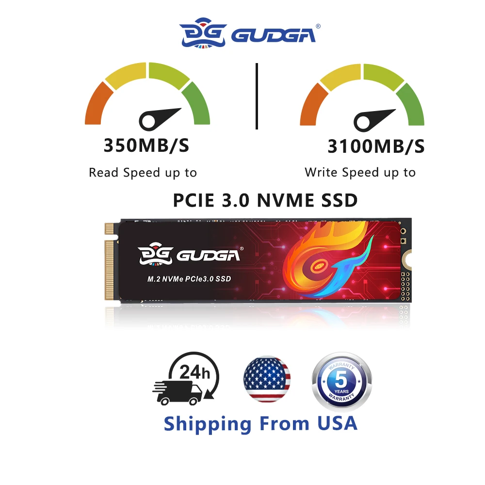 GUDGA PCIe 3.0 M2 NVMe SSD TLC 256GB 512GB 1TB 2TB 3500MB/S 内蔵ソリッドステートドライブ M キー 2280 アップデートコンピューティングゲーマー用