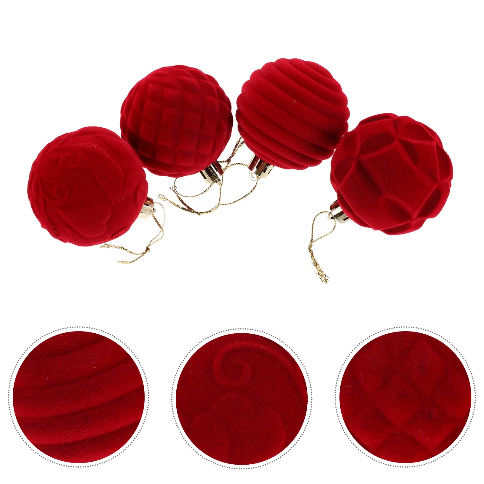 

12Pcs Elegant 6Cm Flocked Christmas Ball Ornament for Tree Wreath Garland Holiday Decor Shatterproof Xmas Decor