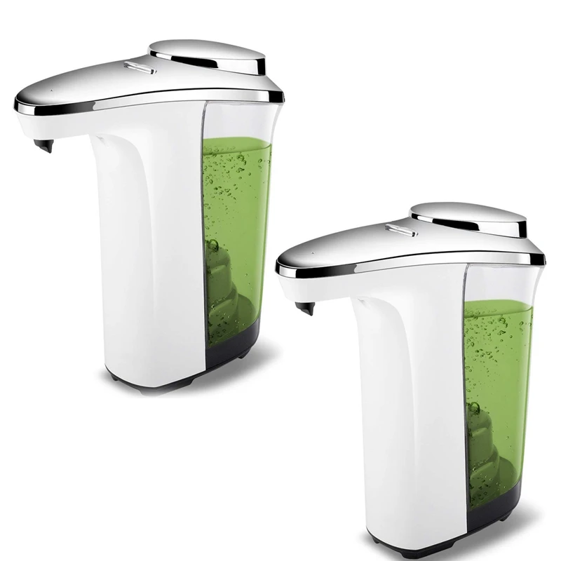 2X Automatic Soap Dispenser Compact Sensor Pump Adjustable Soap Dispensing Volume Control Battery Operated 17Oz/500Ml