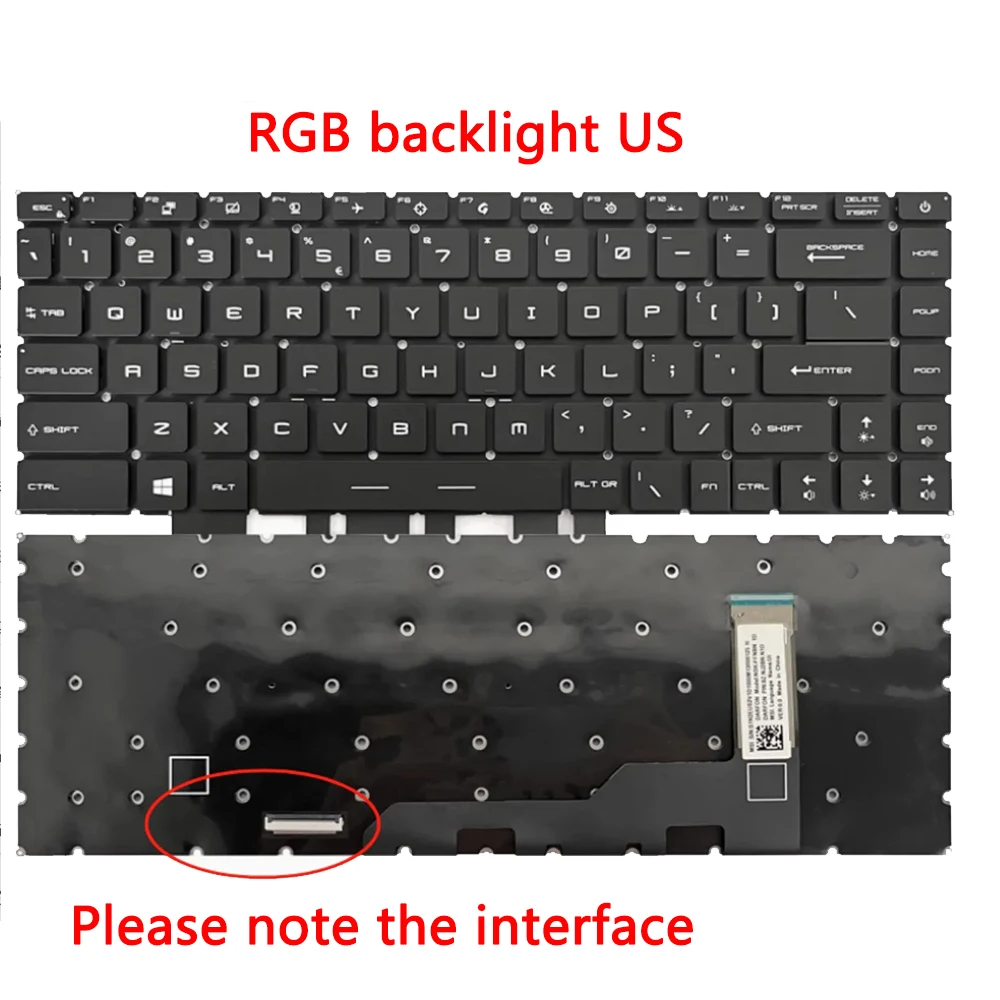 

Новая клавиатура для MSI Raider GE67HX 12UGS 12UHS Vector GP66HX 12UGS 12UHS MS-1545 США