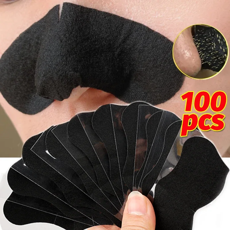 100PCS Blackhead Remove Mask Peel Off Nasal Strips Deep Cleansing Pore Nose Black Head Removal Stickers Unisex Skin Care Masks