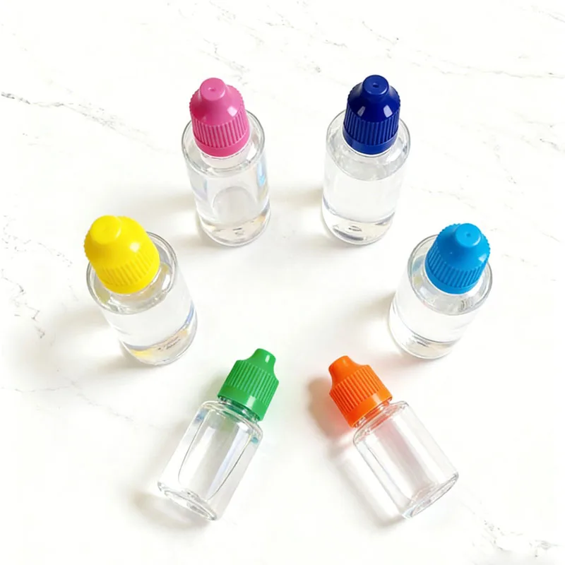 

10Pcs Empty 3ml-120ml PET Plastic Dropper Bottles Eye E Liquid Dropper Mini Travel Containers W/ Color CRC Caps with Free Funnel