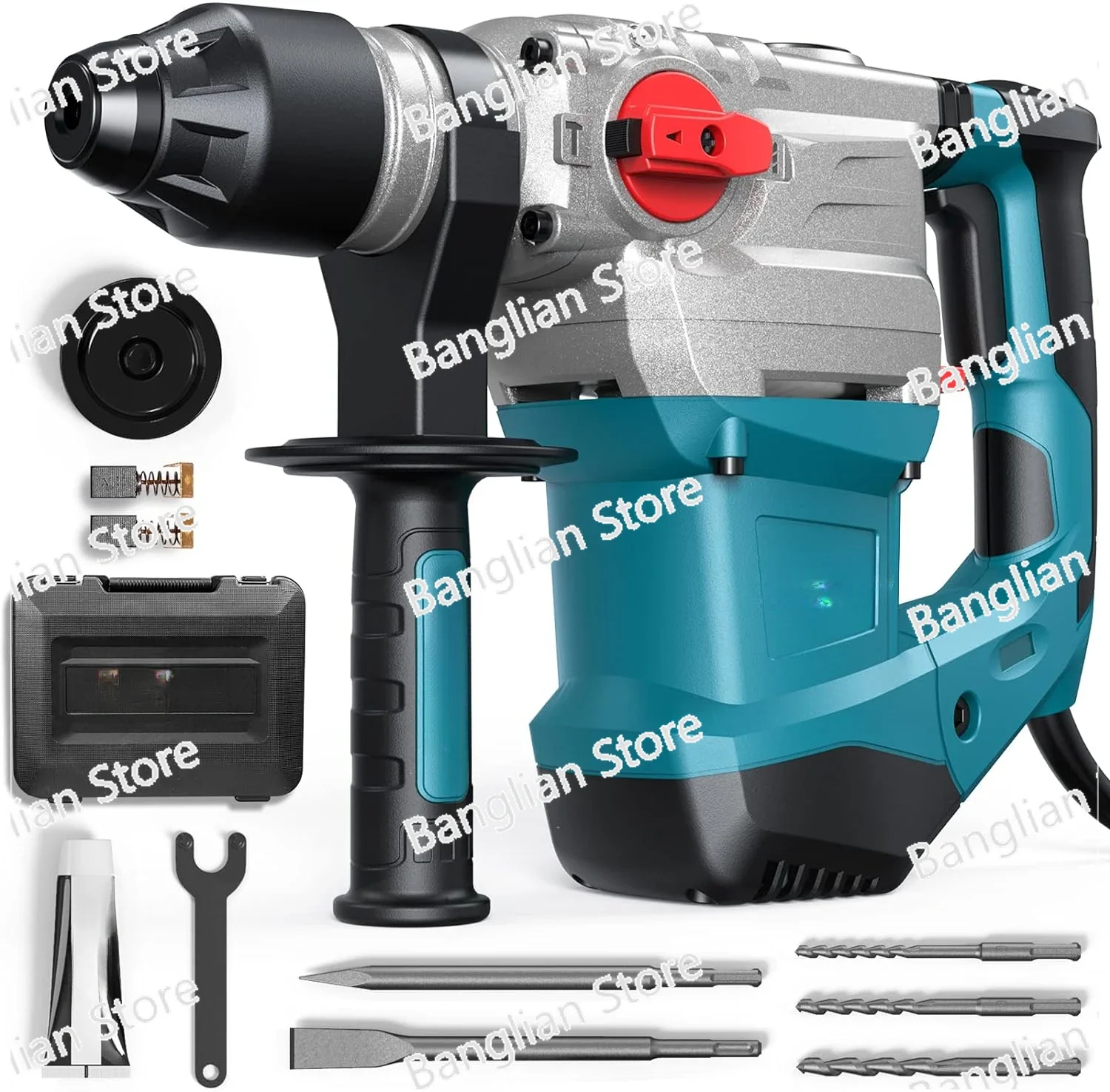 1-1/4 Inch 13 Amp Heavy Duty Rotary Hammer Drill, Safety Clutch 4 Functions with Vibration Control