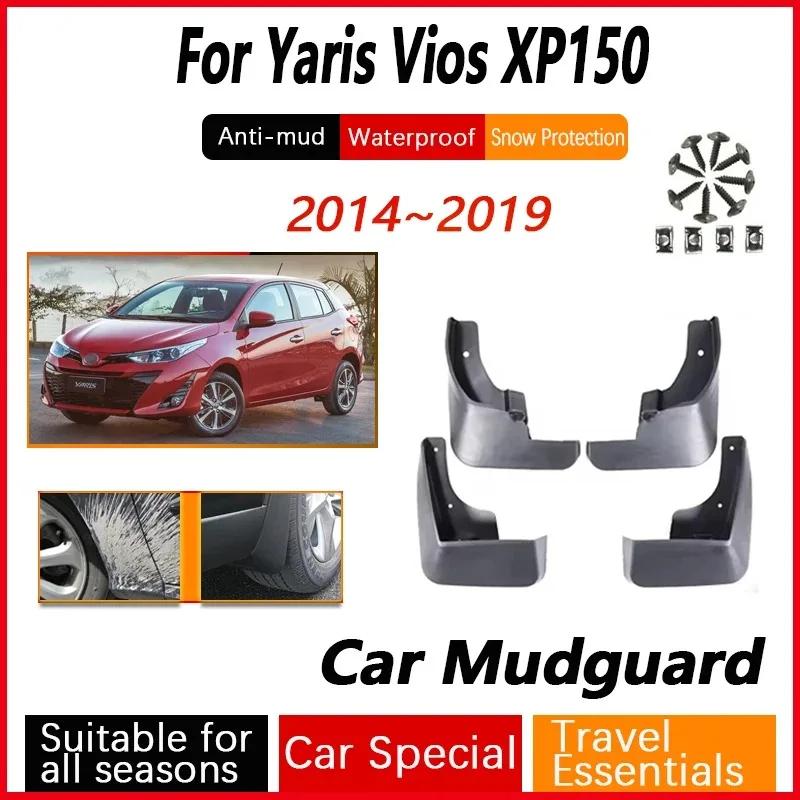 

4PCS Car Mudflap for Toyota Yaris Vios Hatchback XP150 Accessories 2014 2015 2016 2017 2018 2019 Mudguards Fender Splash Guards