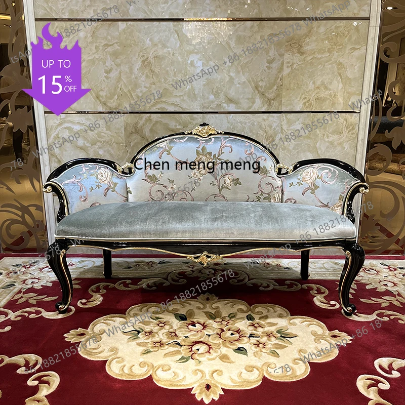 

01A French solid wood bed stoolEuropean bed, living room sofa, shoe changing stool, luxury bedside bench