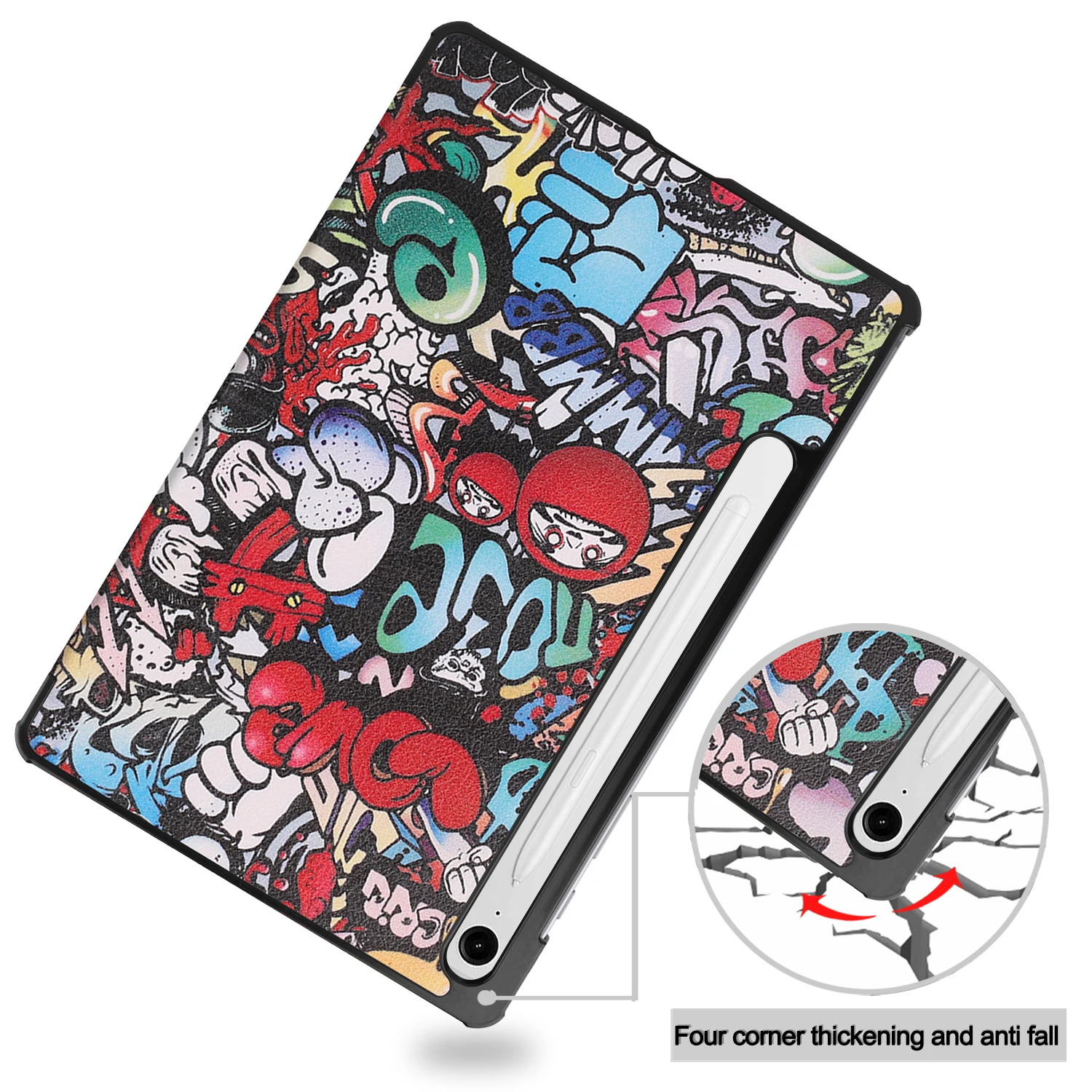 

Tablets Case For Samsung Galaxy Tab S10 Lite SM-X400 SM-X406B 10.9 inch 2025 Three Fold caster hard shell