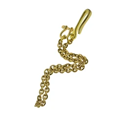solid brass wallet jean chains Japanese fish U hook Bow shackle joint link clasp Italian flat cross link chain