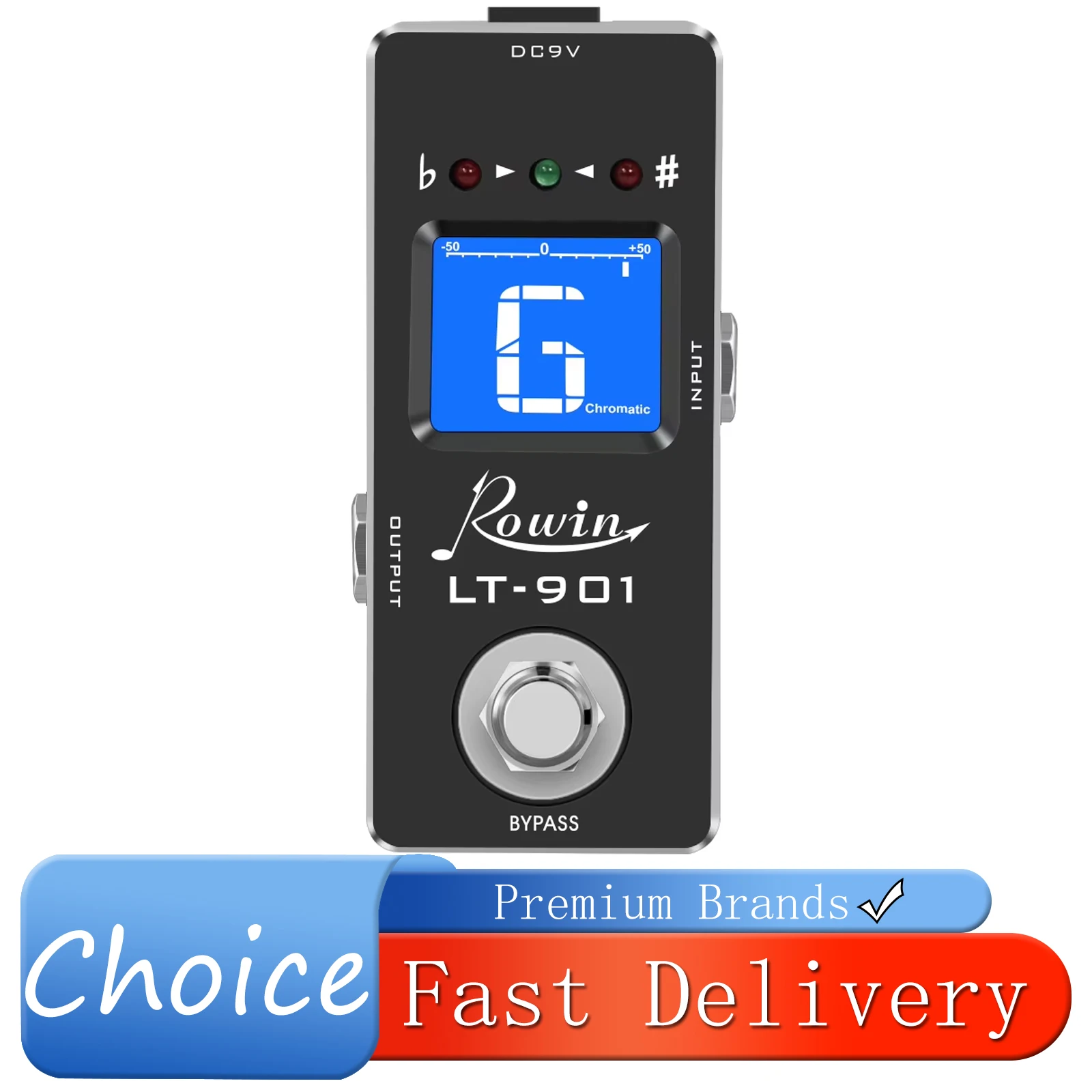 

ROWIN Guitar Tuner Guitar Effects Pedal Mini Chromatic Guitar Tuner True Bypass Mini Size Pedal Electric Guitar Accessories