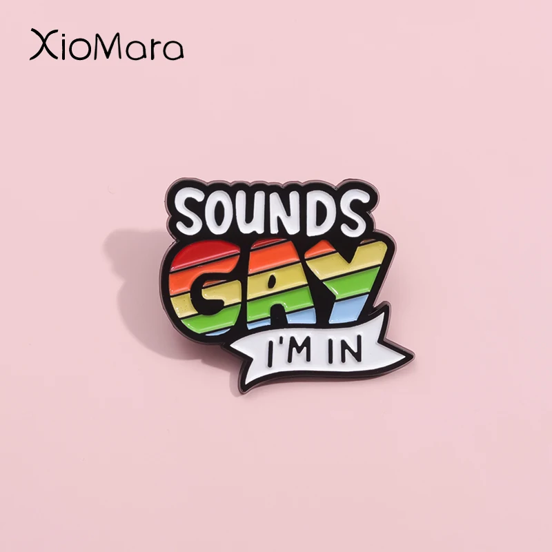 Pin esmaltado con citas de arcoíris personalizado, sonidos de arcoíris, broches Gay, insignias de solapa, regalo de joyería Lgbt para amantes de los lésbicos