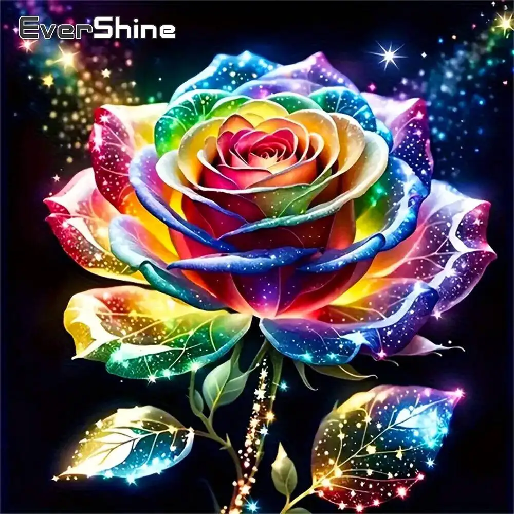 Evershine DIY Full Square Diamond Painting Rose Rhinestones Diamond Embroidery Flower Cross Stitch Mosaic Picture Handmade Gift